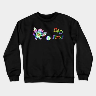 Cute dnd gaymer dragon and D20 Crewneck Sweatshirt